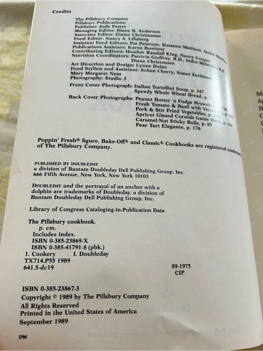 The Pillsbury Cookbook 1989 Edition